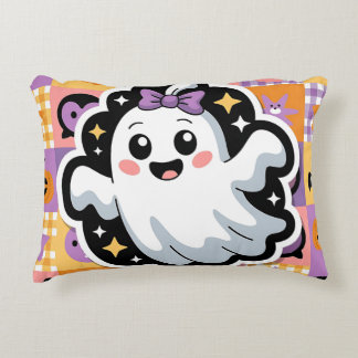 Kawaii Ghost Patchwork Sticker Dekorativ kudde