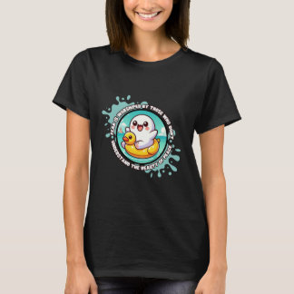 Kawaii Ghost spelar vid Beach T-Shirt