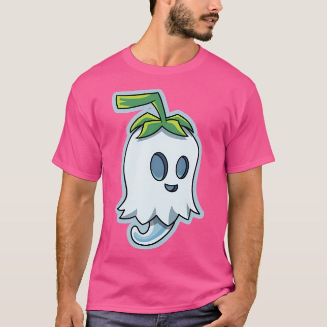 Kawaii Ghost Vegetable T Shirt (Framsida)