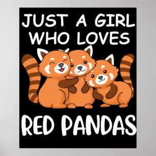 Kawaii Gift Women, bara en flicka som Kärlek Red Poster