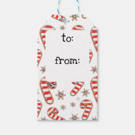 Kawaii Ginger Bread-jul Presentetikett