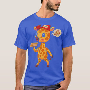 Kawaii Giraffe Cute Animal Pizza Delivery Funny Pi T Shirt