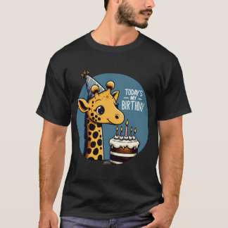 Kawaii Giraffe i dag är min Födelsedagsfest T-Shir T Shirt