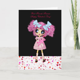 Kawaii Girl Födelsedagskort med PinkyP Helgkort