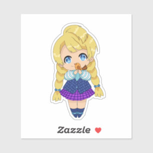 Kawaii Girl med Bird Klistermärken