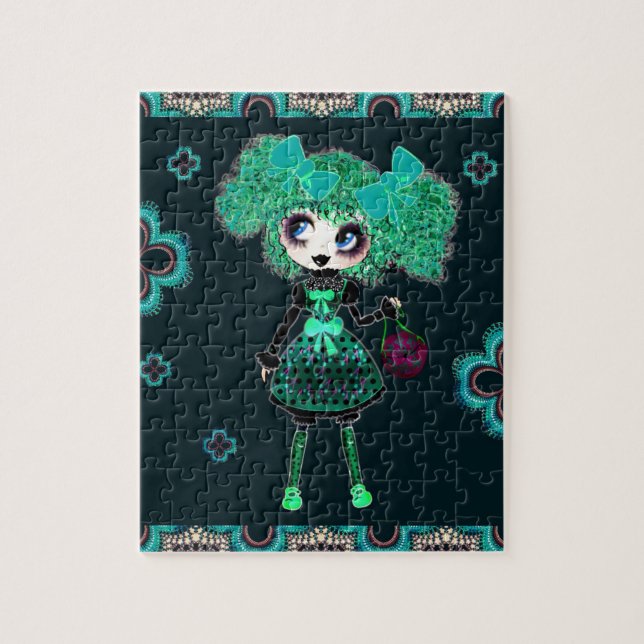 Kawaii Girl Pinky P emerald Gothloli Pussel (Vertikal)