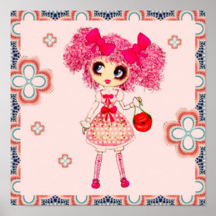 Kawaii Girl PinkyP Sweet Lolita så söt Poster