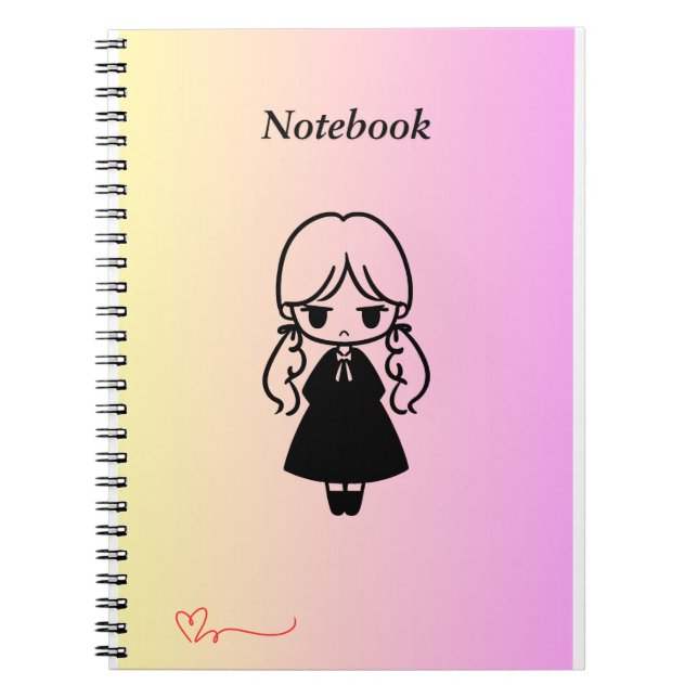 Kawaii Girl Spiral Photo Notebook Anteckningsbok (Framsidan)