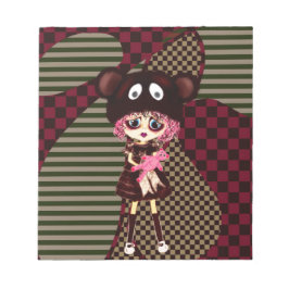 Kawaii Girl varför så ledsen? Gråtande barn med bj Anteckningsblock