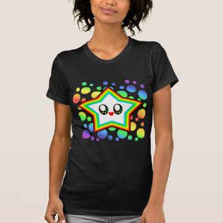 Kawaii Glad Regnbåge Stjärna på Bubbelprickar T-shirt