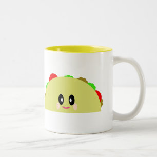 KAWAII GLAD TACO MUG LECKER LUNCH UNDERBAR Två-Tonad MUGG
