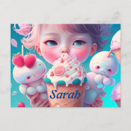 Kawaii glass flickor vykort