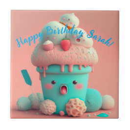 Kawaii glass kakelplatta