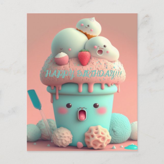 Kawaii glass kopp-kort (Framsida)