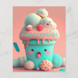 Kawaii glass kopp-kort