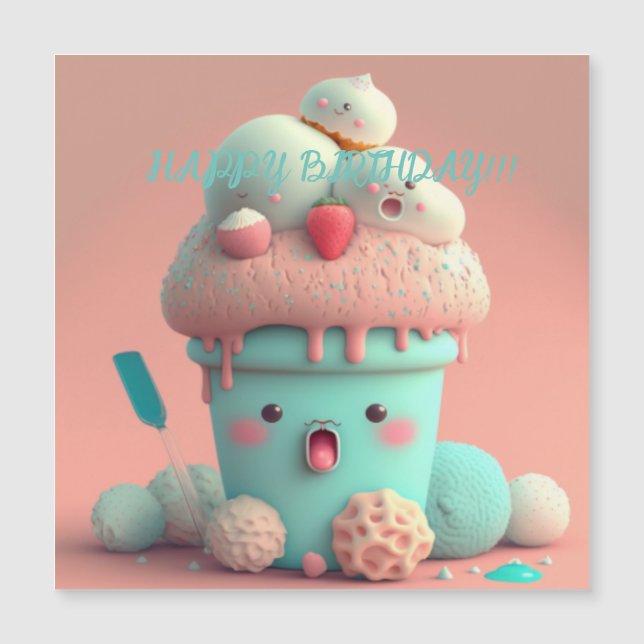 Kawaii glass kopp-kort (Framsida)