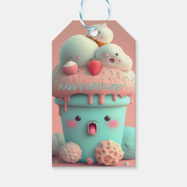 Kawaii glass kopp presentetikett (Framsidan)