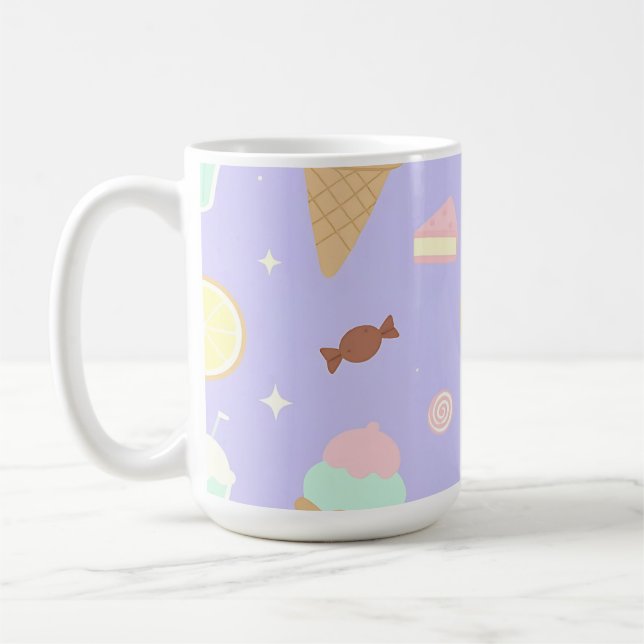 Kawaii Glass Strössel Mönster Kaffemugg (Vänster)