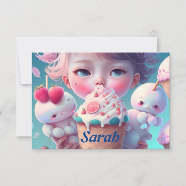 Kawaii glass tack kort (Framsida)