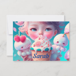 Kawaii glass tack kort