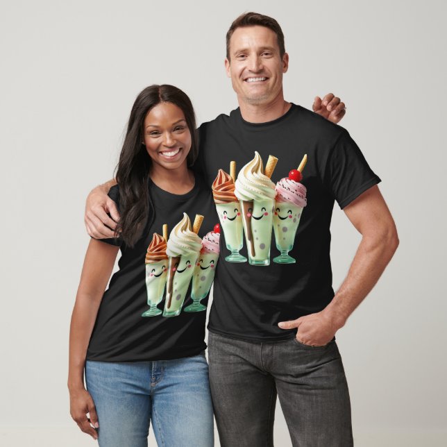 Kawaii Glass Trio Söta Efterrätstkaraktärer T Shirt (Unisex)