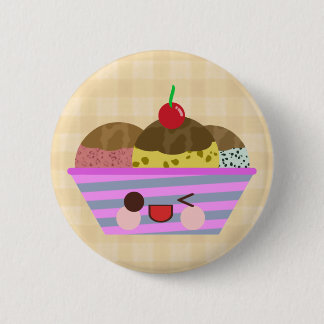 Kawaii Glassflakssmaki Goda Rutmönster Knapp