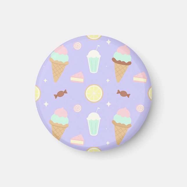 Kawaii Glasskalldesign Magnet (Framsidan)