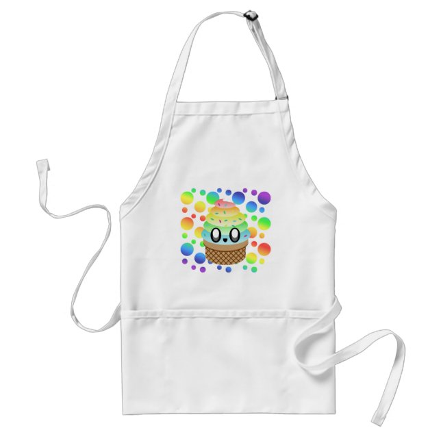 Kawaii Glasskotte Regnbågsprickar Förkläde (Framsidan)