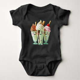 Kawaii Glasskrem Trio Söta Efterrätstkaraktärer T Shirt