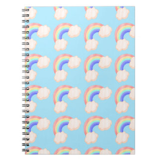 Kawaii Glossy Colorful Rainbows Blue Mönster Cute Anteckningsbok