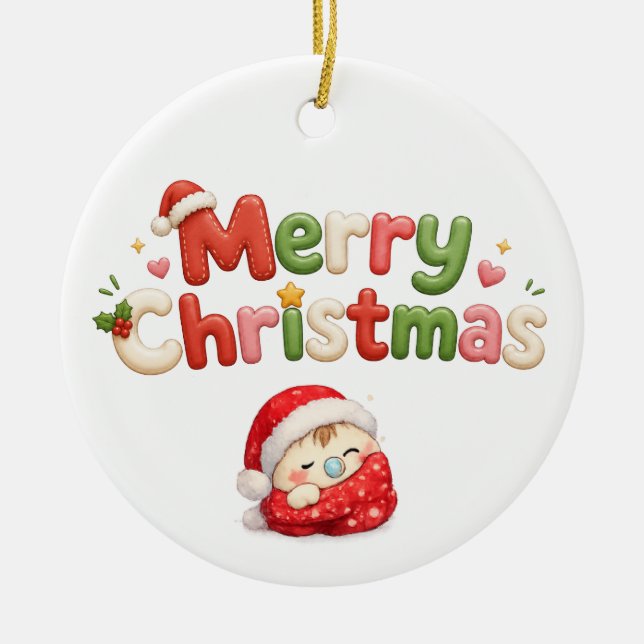 Kawaii God Jul Julgransprydnad Keramik (Framsidan)
