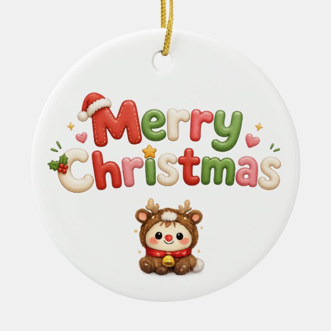 Kawaii God Jul Julgransprydnad Keramik (Framsidan)