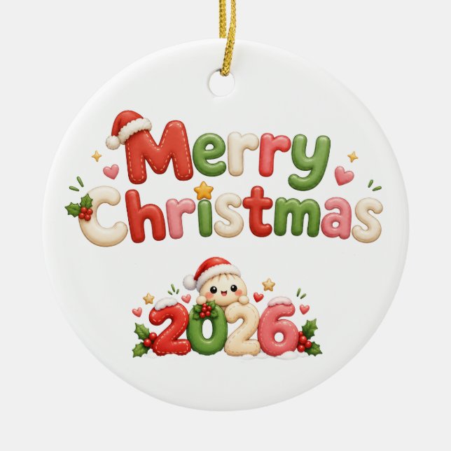 Kawaii God Jul Julgransprydnad Keramik (Framsidan)