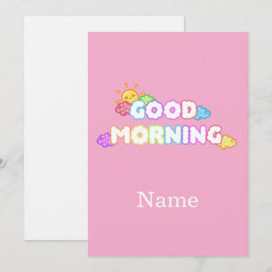 Kawaii God Morgon Sol & Regnbågsmoln Inbjudningar