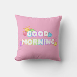 Kawaii God Morgon Sol & Regnbågsmoln Kudde