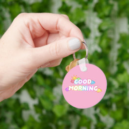 Kawaii God Morgon Sol & Regnbågsmoln Nyckelring