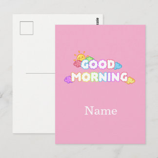 Kawaii God Morgon Sol & Regnbågsmoln Vykort