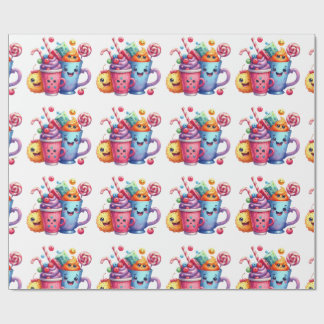 Kawaii godis & kaffekoppar Söt  Inpackningspapper Presentpapper