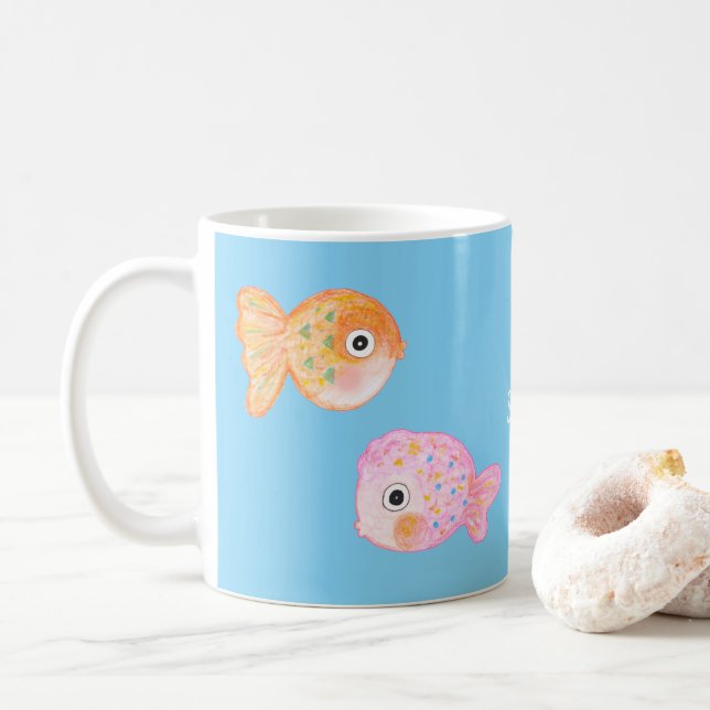 Kawaii Goldfish Cute lustig fish Kaffemugg (Med munk)