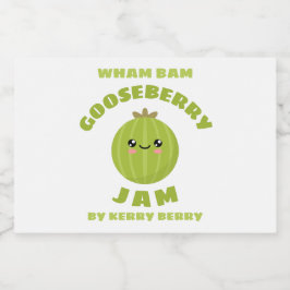 Kawaii Gooseberry Sylt Mat Etiketter