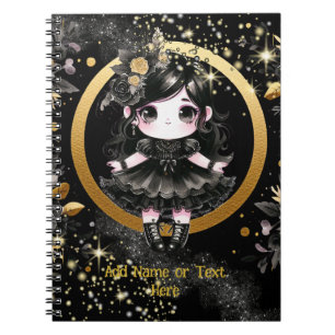 Kawaii Goth Girls Cute Personlig Gothic Chibi Anteckningsbok