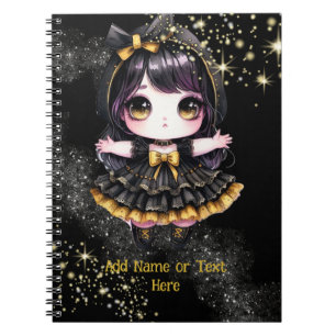 Kawaii Goth Girls Cute Personlig Gothic Chibi Anteckningsbok