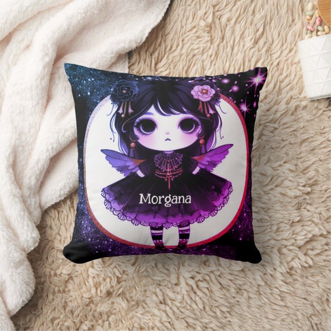 Kawaii Goth Girls Cute Personlig Gothic Chibi Kudde (Filt)