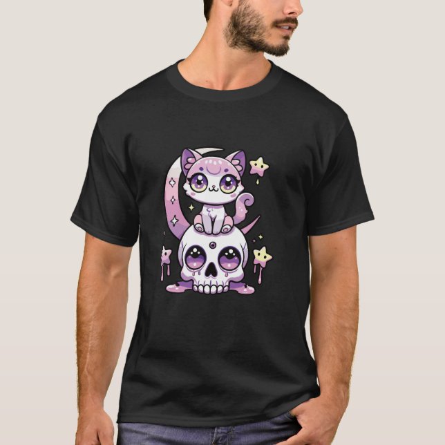 Kawaii Gothic Cat Pastel Gothic Goth Cat T Shirt (Framsida)