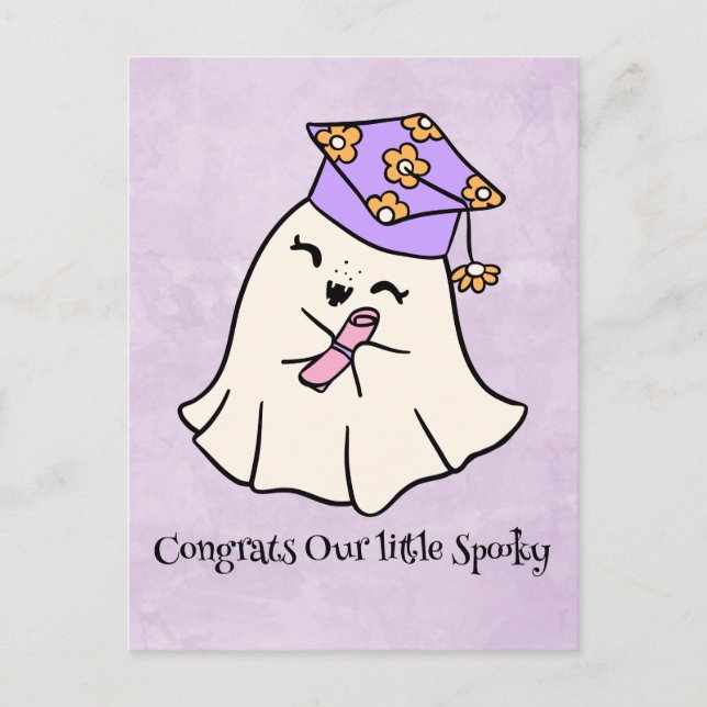 Kawaii gradutaion, söt halloween-tema vykort (Framsida)