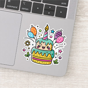 Kawaii Grattis på födelsedagen Sticker Klistermärken