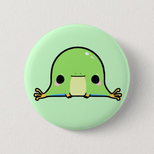 Kawaii groda (du ändrar bakgrunden!), knapp (Framsida)