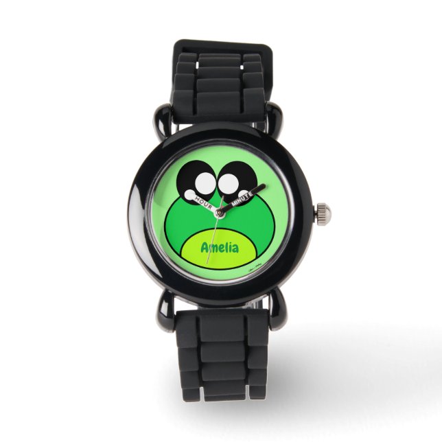 Kawaii Grönt Frog Cute Armbandsur (Framsida)