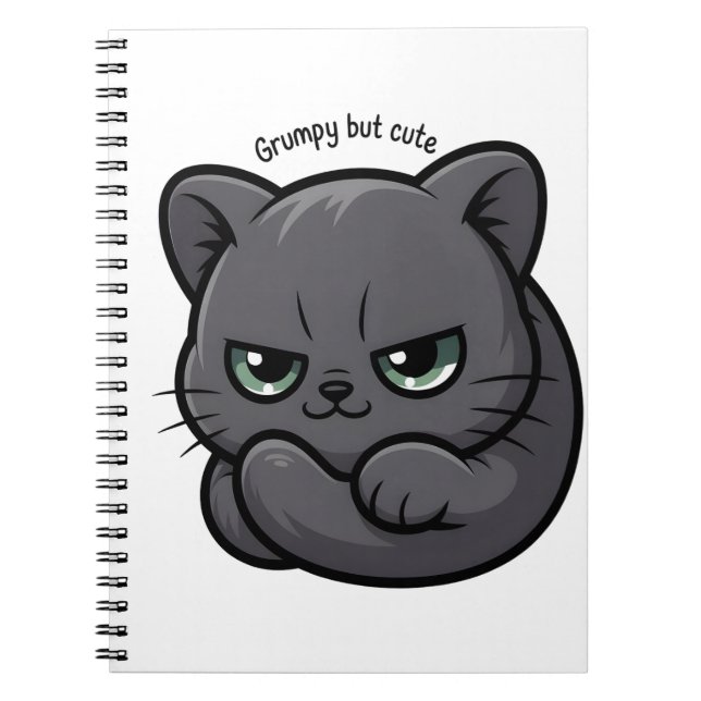Kawaii Grumpy Cat for Notes and Doodles Anteckningsbok (Framsidan)