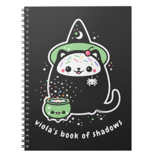 Kawaii Grunge Bok av skuggor med Witch Kattunge Anteckningsbok
